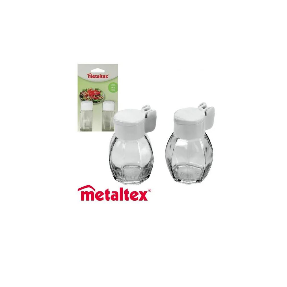 252911  SET SALT/PEPPER GLASS/PLASTIC