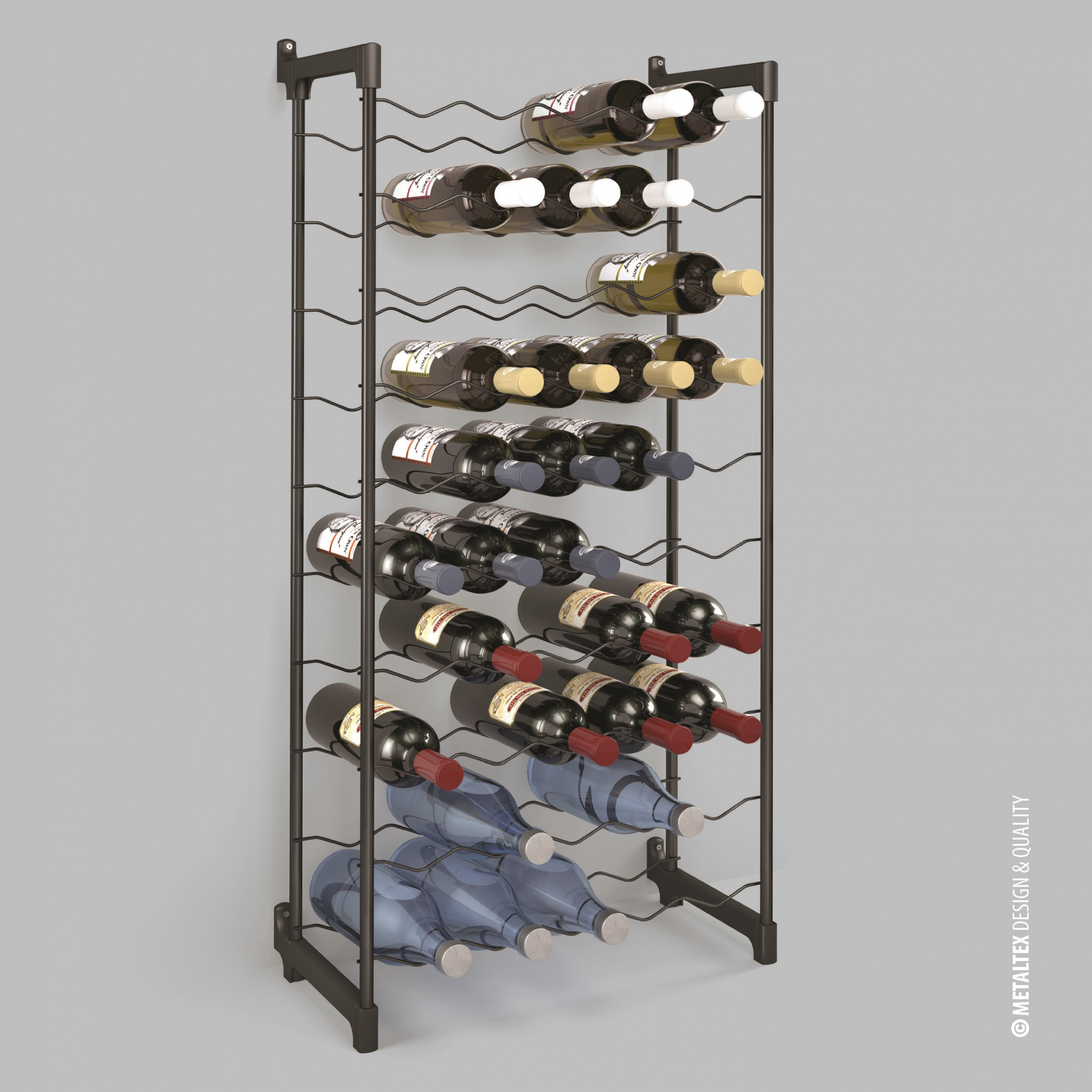 383650 PL.COATED BOTTLE RACK BARBERA