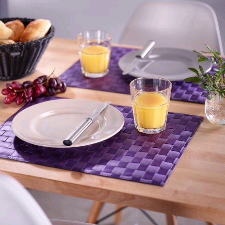 010117 071 01 PP table mat 30*41,5cm,col. PLUM weave 22/22mm