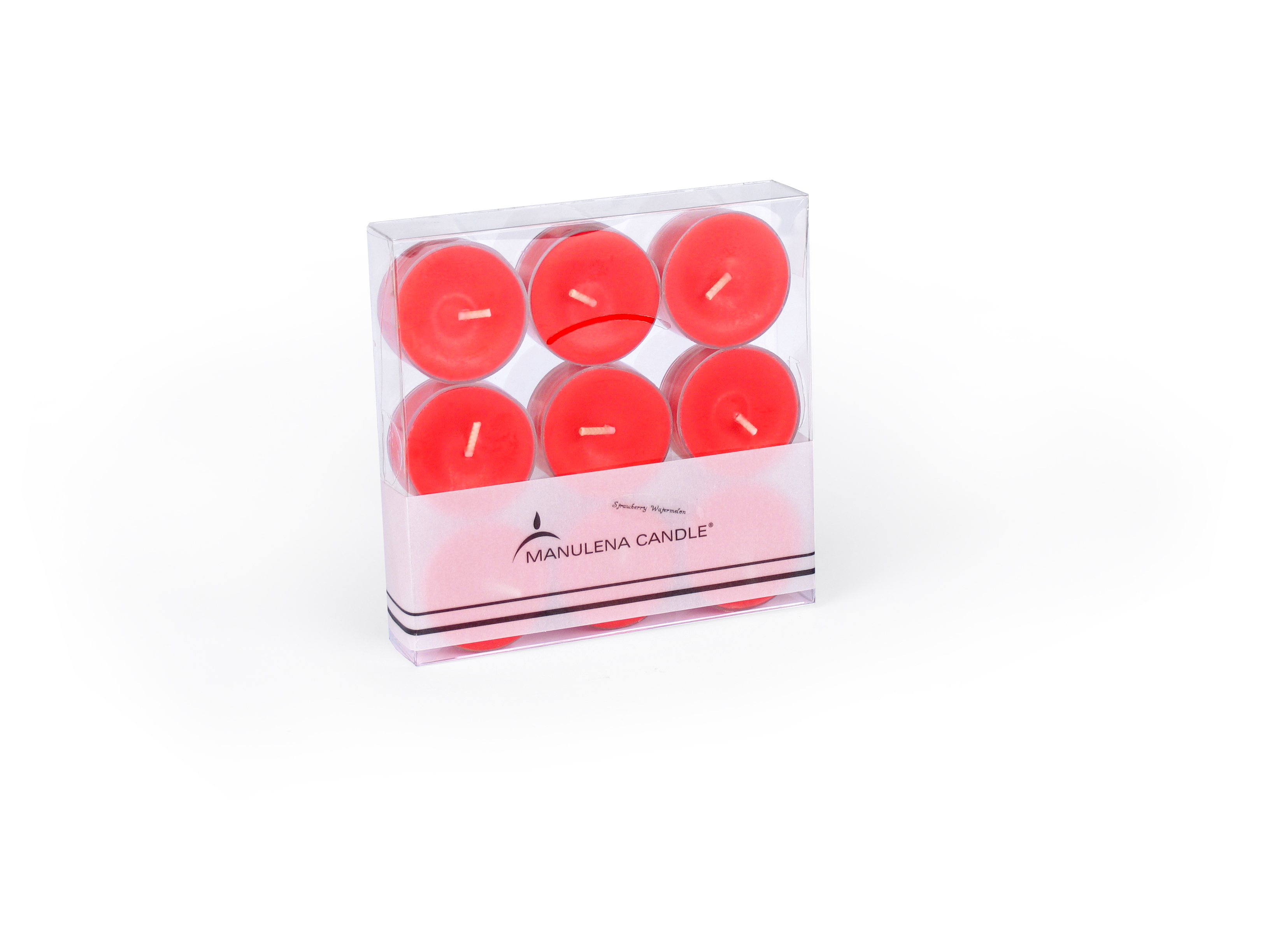 B065185 Pk9 Tealights cor Vermelho/Strawberry Watermelon