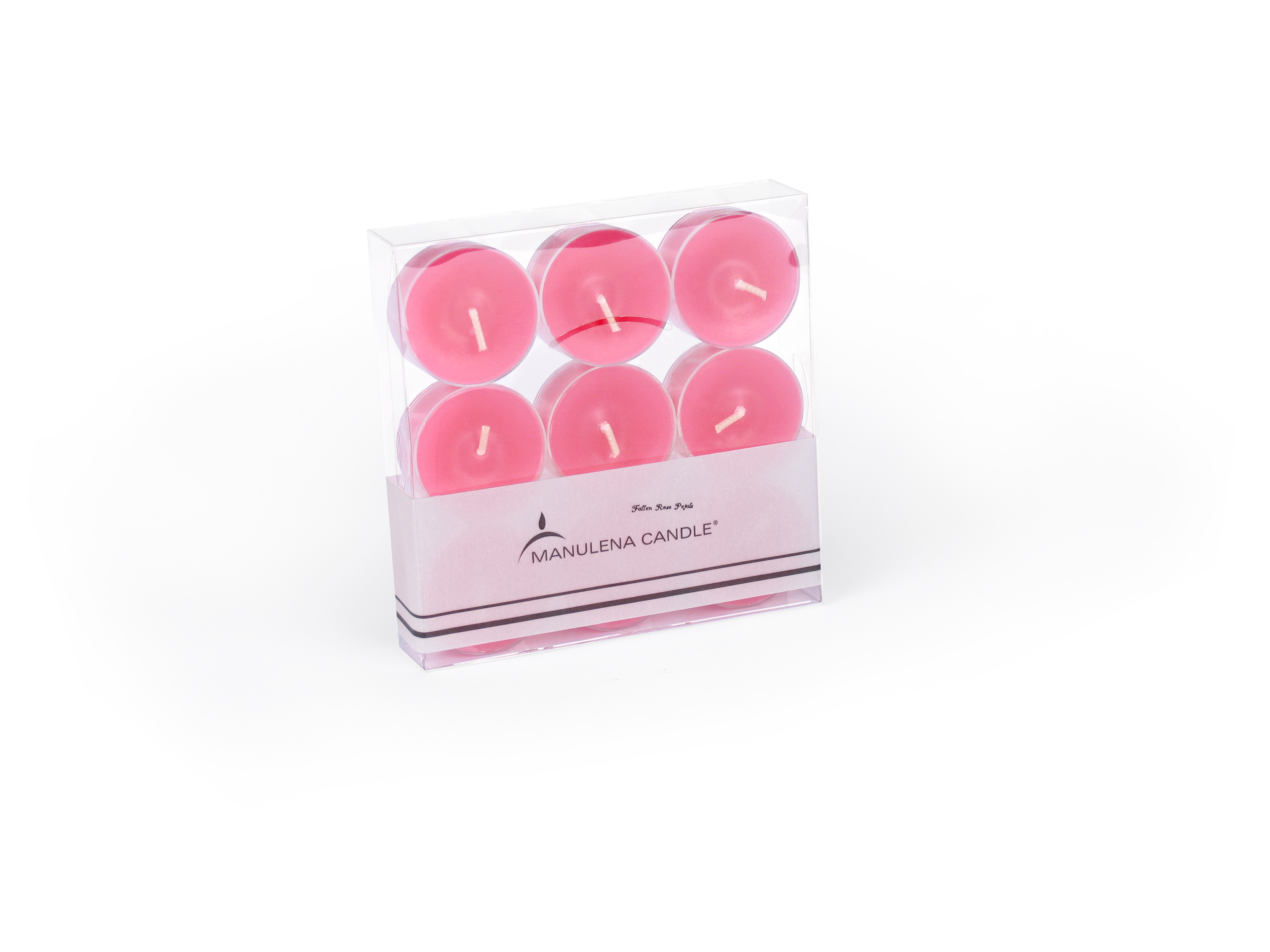 B065213 Pk9 Tealights cor Rosa/Fallen Rose Petals