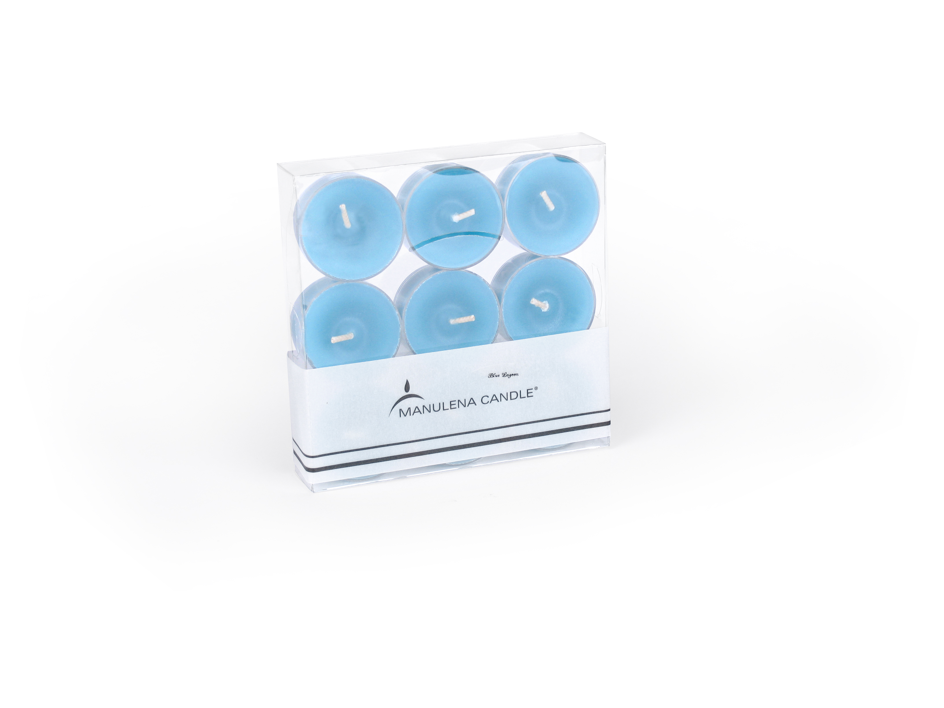 B0653135 Pk9 Tealights cor Azul/Blue Lagoon