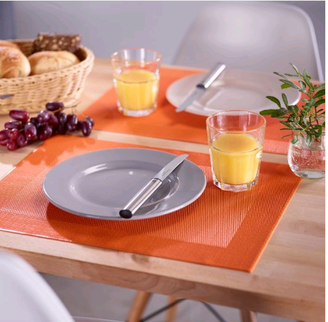 010117 011 01 PP table mat 30X41,5cm orange weave 22/22mm,rect