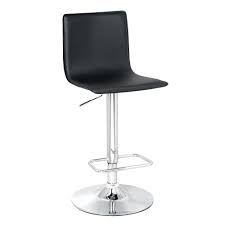 0000025428 Aze barstool Seat leather look black PVC Trumpet foot Chrome Gas lift TUV