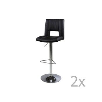 0000061338 Sylvia barstool seat/back leather look black PU, gas lift TUV