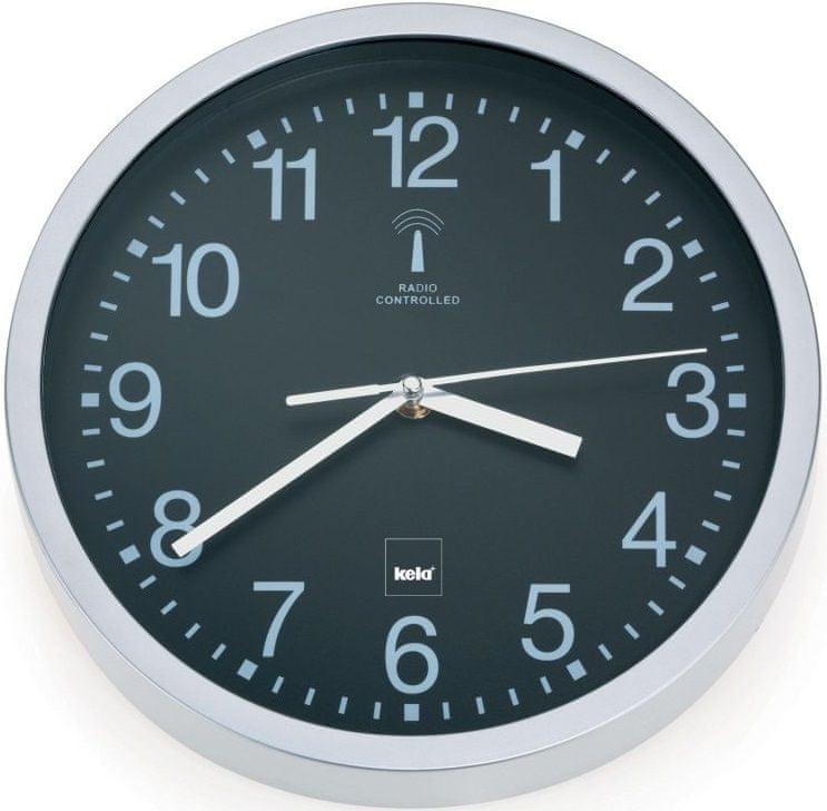 11257 Radio controlled clock Bilbao black