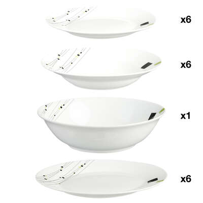 108012  19PCS SET TABLEWARE CARRE