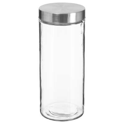 135299 GLASS JAR GLASS+S.STEEL LID 2L