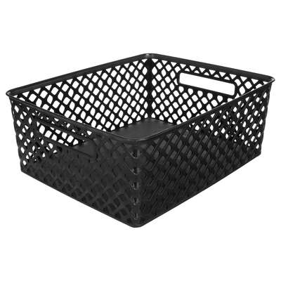 138801A  11L BASKET FOLK BLACK