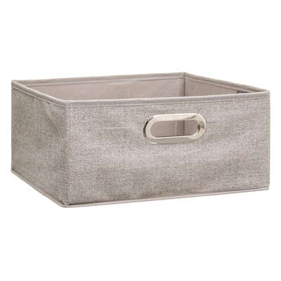 138886G  STORAGE BOX 31X15 BEIGE LINEN