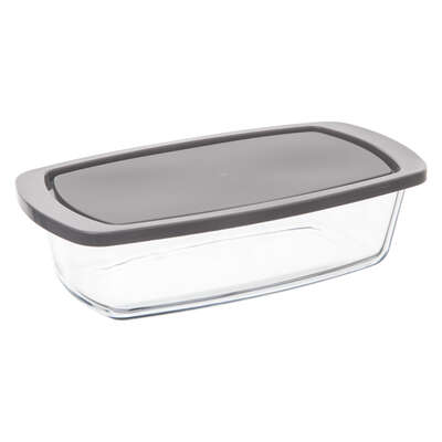 151117  LOAF GLASS DISH+LID  27X14