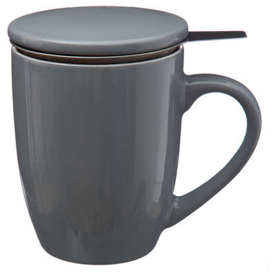 154002A  MUG W/ FILTER + LID GREY 32C