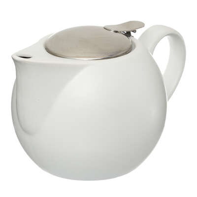 154237C    ROUND WHITE TEA POT 75CL