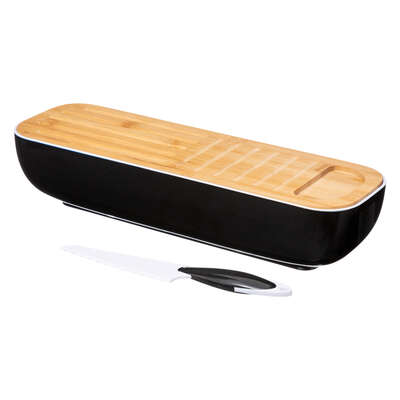 167755  BREAD BOX W/BAMBOO BOARD