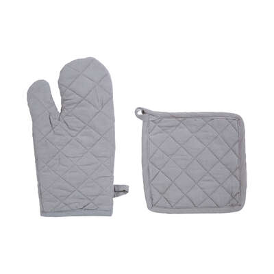 131515B   GREY COTTON GLOVE+POT HOLDER