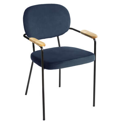 166589C   TALIA BLUE VEL DINING ARMCHAIR