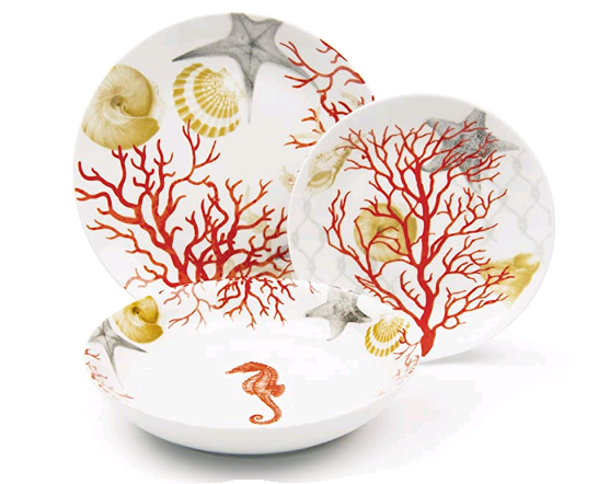 62499 "CORAL" 18 PCS DINNER SET