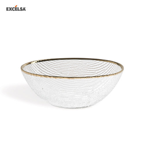 60746 GOLD GOLD RIM SALAD BOWL 23 CM