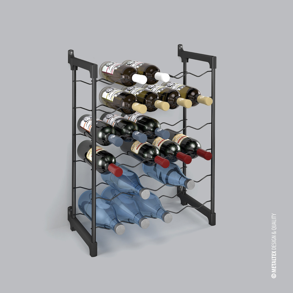 383630 PL.COATED BOTTLE RACK CHIANTI