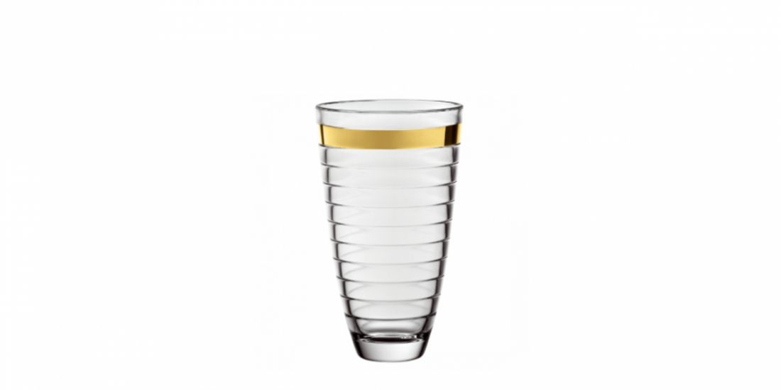 64426EM BAGUETTE VASE 24 WITH GOLD BAND