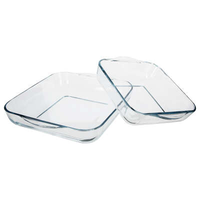 118531  GLASS SQUARE DISH X2