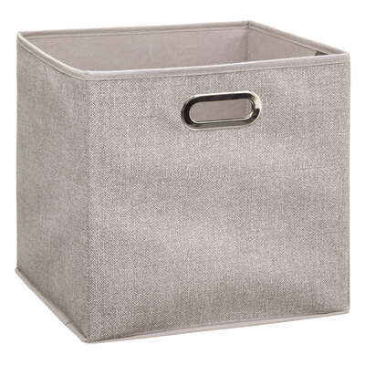 138885G STORAGE BOX 31X31 BEIGE LINEN