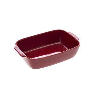 151440A   RED CERAMIC RECT DISH 32X20