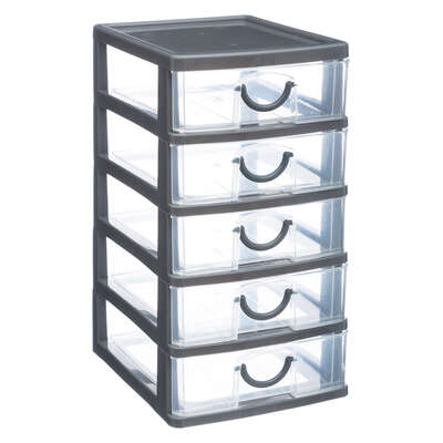 151566A   5 DRAWERS STOR UNIT L GREY