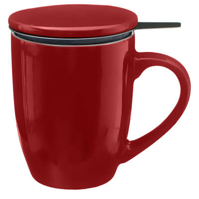 154002D MUG W/ FILTER + LID RED 32CL