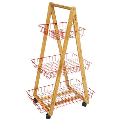 174682E  WHEELS TROLLEY 3LVL PINK MODER