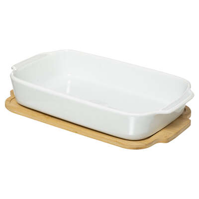 179719  CERAMIC RECT DISH 40X22 BA