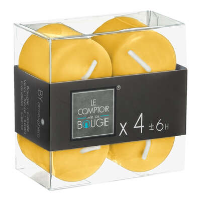 103190B  YELLOW VTV CANDLE 3.8X3.8 X4