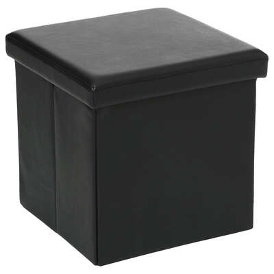 121266A  BLK PVC FOLD OTTOMAN