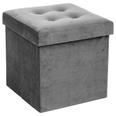 121470E  LYSANDRE GR VEL FOLD OTTOMAN