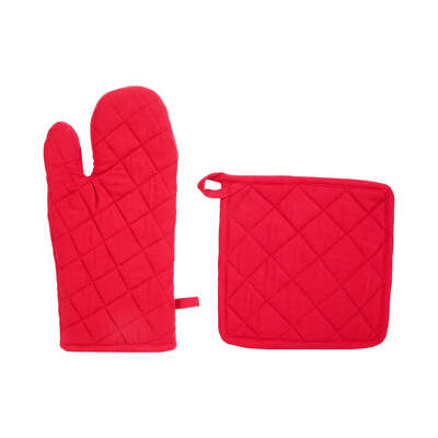 131515G   RED COTTON GLOVE+POT HOLDER