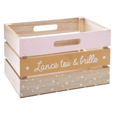 158715A  NEW PINK WOODEN STORAGE