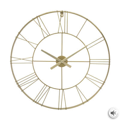 166977B  3D METAL CLOCK D70 GOLD