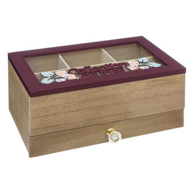 168395    TEA BOX X6 COMP DRAWER POESIE