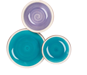 63516 "CRAZY BLUE" 18 PCS DINNER SET