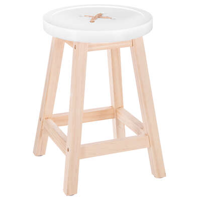 140330A  TABOURET BOUTON BLC